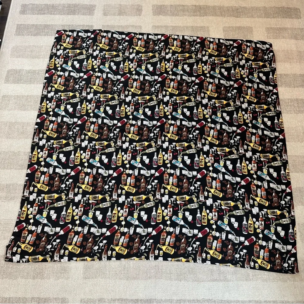Vintage Nicole Miller Alcohol Bar Spirits Silk Scarf